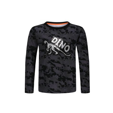 Polera Niño Full Print Dino Negro-0