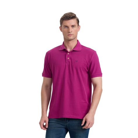 Polera Hombre Pique Básica Lisa Violeta Fashion's Park-0