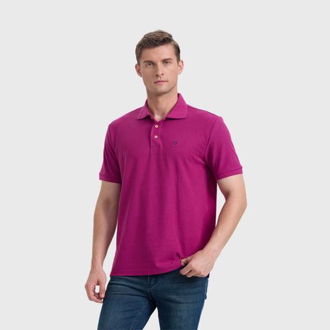 Polera Hombre Pique Básica Lisa Violeta Fashion's Park-1