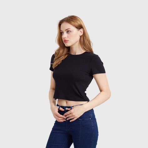 Polera Mujer Crop Amarras Negro Fashion´s Park-1