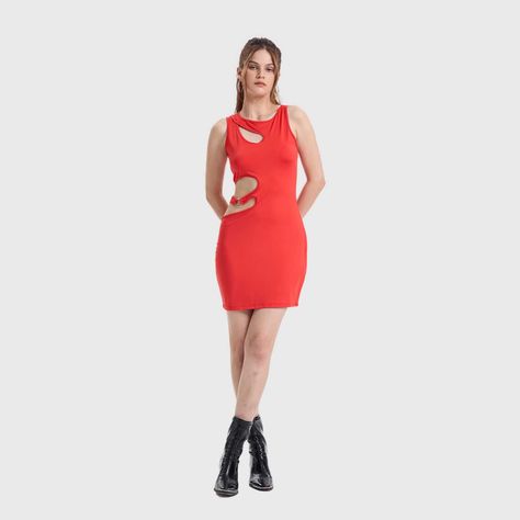 Vestido Mujer Cut Out Rojo Fashions Park-3