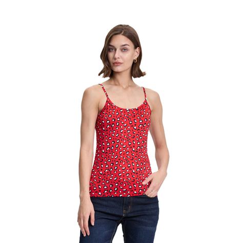 Polera Mujer Pabilo Print Rojo Fashions Park-0