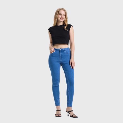 Jeans Mujer Super Skinny Emilia Azul Electrico Fashion´s Park-3