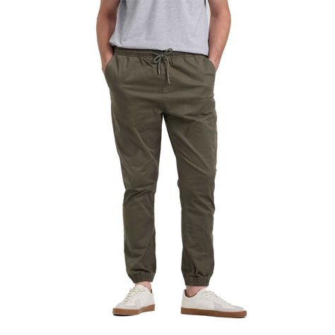 Pantalón Hombre Jogger Básico Verde Militar-0