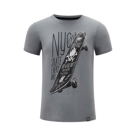 Polera Niño Acid Wash Print Gris Fashion's Park-0