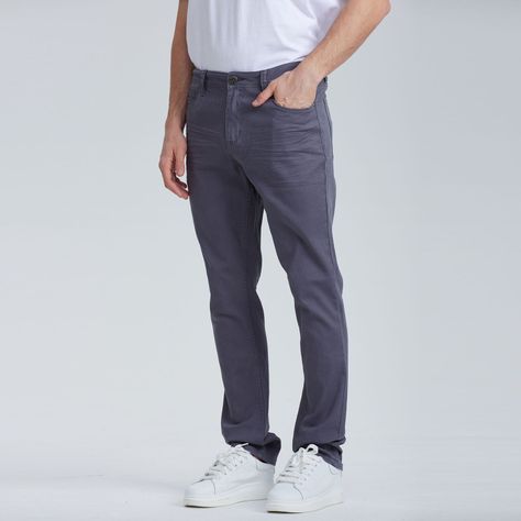 Jeans Hombre Slim Color Gris-1