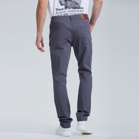 Jeans Hombre Slim Color Gris-2