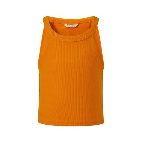 Polera Niña Liso Rib Naranjo Fashion's Park-0