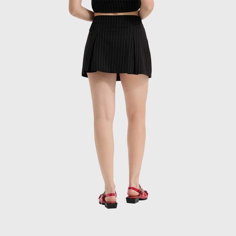Falda Mujer Listada Tablas Negro Fashion's Park-2