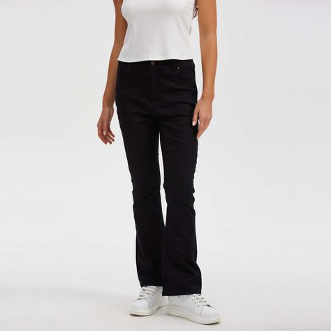 Pantalón Mujer Wide Leg Negro-0