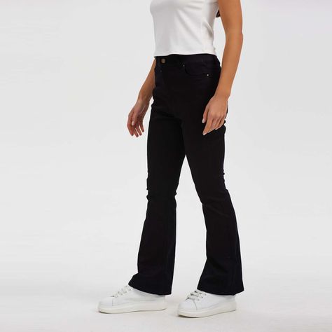 Pantalón Mujer Wide Leg Negro-1