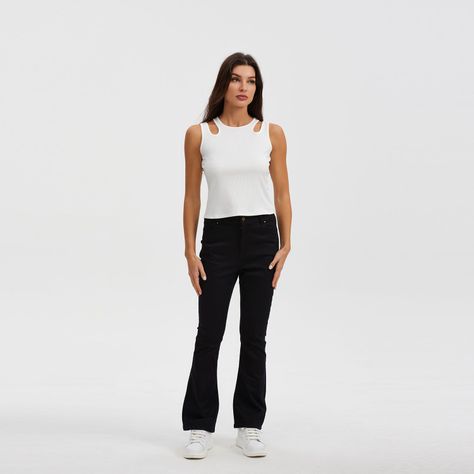 Pantalón Mujer Wide Leg Negro-3