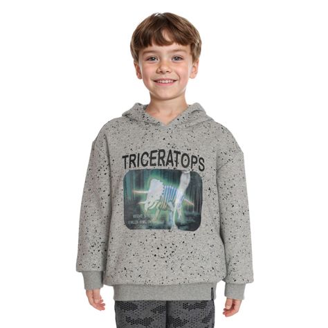 Polerón Niño Print Holograma Gris Melange-0