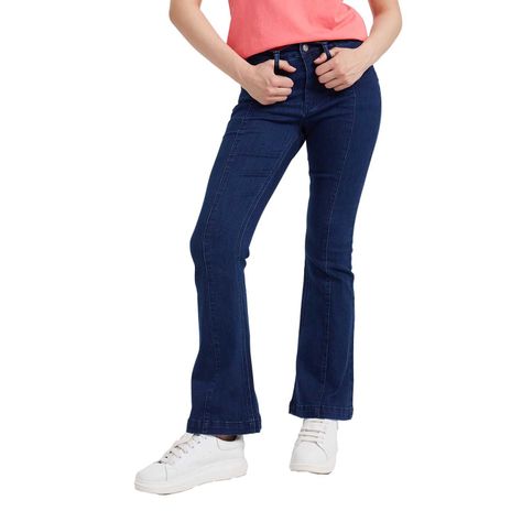 Jeans Mujer Flare Linea Azul-0