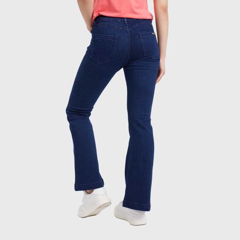 Jeans Mujer Flare Linea Azul-2