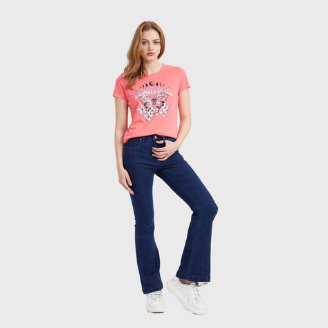 Jeans Mujer Flare Linea Azul-3