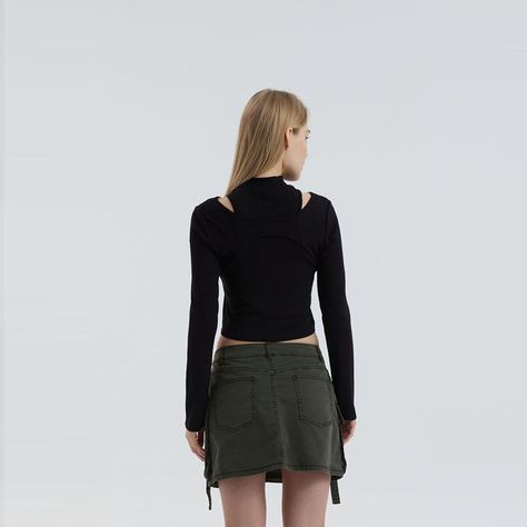 Polera Mujer Aberturas Negro-2