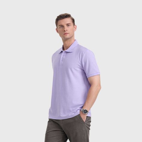 Polera Hombre Pique Básica Lisa Lila Fashion's Park-1