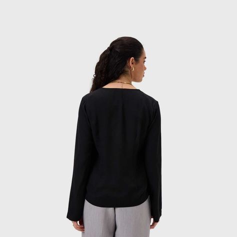 Blusa Mujer Manga Flare Pata Falsa Negro Fashion's Park-2