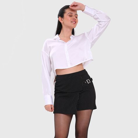 Falda Mujer Listada Negro Fashion´s Park-3