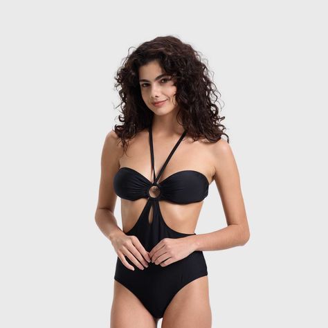 Traje De Baño Mujer Modelo Entero Liso Negro Fashion's Park-1