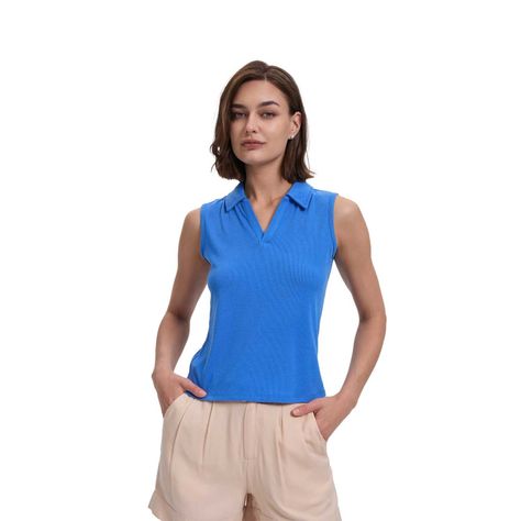 Polera Mujer Escote En V Azulino Fashion's Park-0