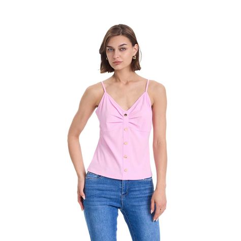 Polera Mujer Pábilo Rib Botones Rosado Fashions Park-0