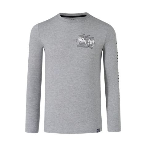 Polera Niño Print Gris Melange I Fashion's Park-0
