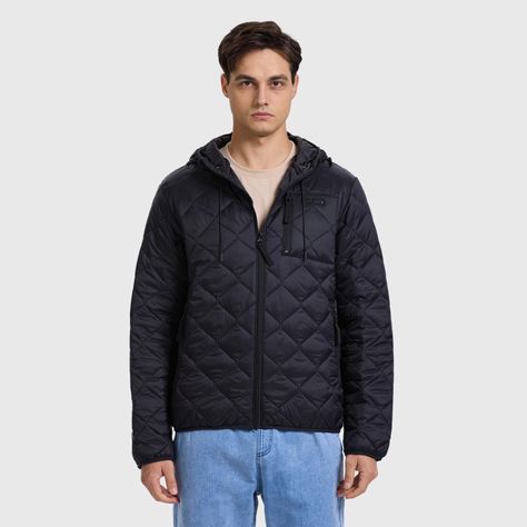 Parka Hombre Full Zipper Con Bolsillo Negro I-1