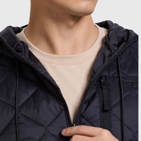 Parka Hombre Full Zipper Con Bolsillo Negro I-3