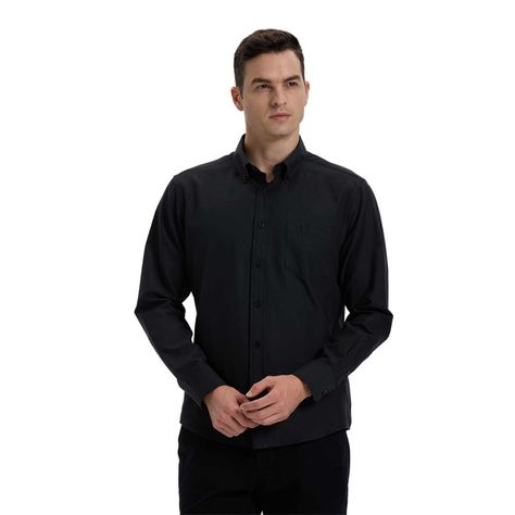 Camisa Hombre Oxford Negro-0