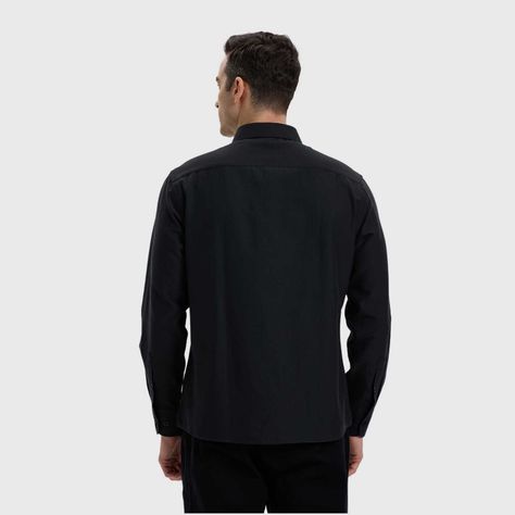 Camisa Hombre Oxford Negro-2