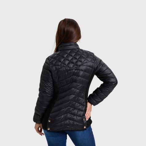 Parka Mujer Corte Diagonales Negro Fashion´s Park-2