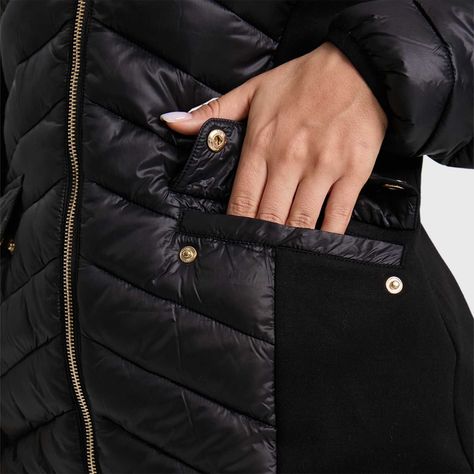 Parka Mujer Corte Diagonales Negro Fashion´s Park-3