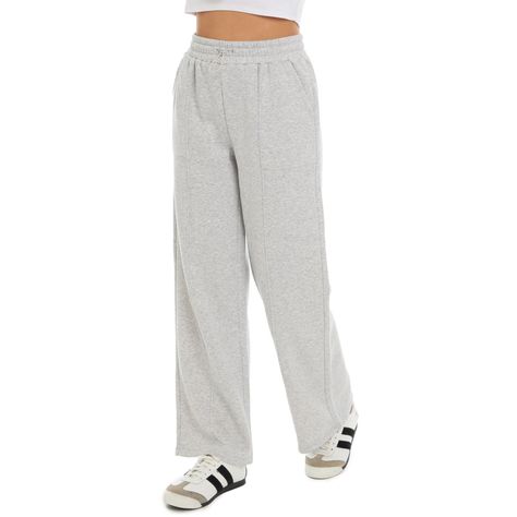 Pantalón Buzo Mujer Wide Leg Gris Melange Fashion's Park-0