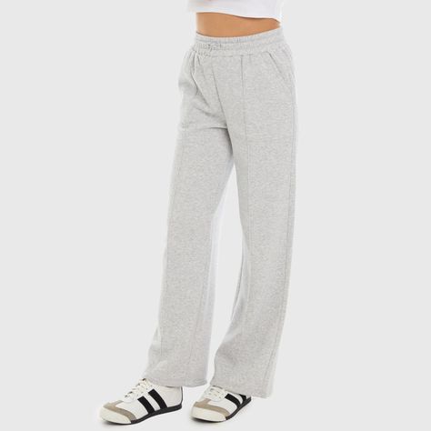 Pantalón Buzo Mujer Wide Leg Gris Melange Fashion's Park-1