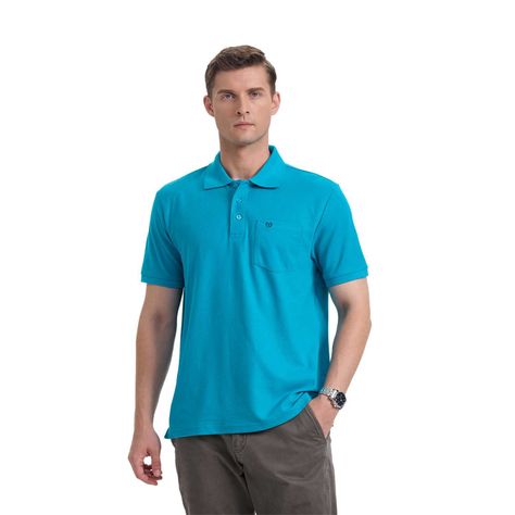 Polera Hombre Pique Básica Lisa Turquesa Fashion's Park-0