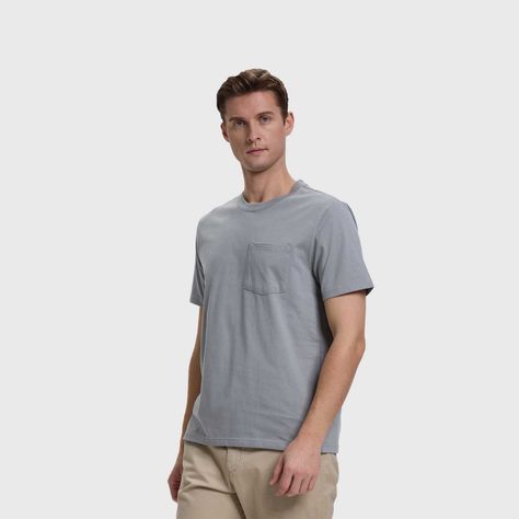 Polera Hombre Básica Con Bolsillo Gris Fashion's Park-1