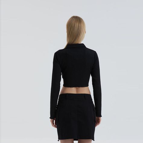 Polera Mujer Puntas Negro-2