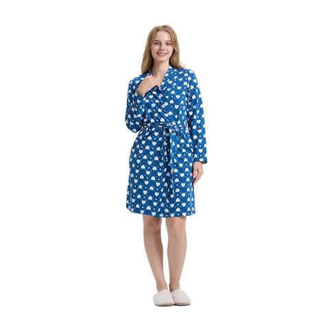 Bata Mujer Con Lazo Full Rapport Azul Fashion's Park-0