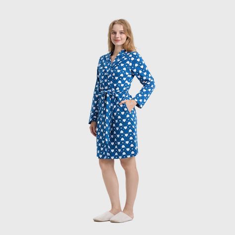 Bata Mujer Con Lazo Full Rapport Azul Fashion's Park-1