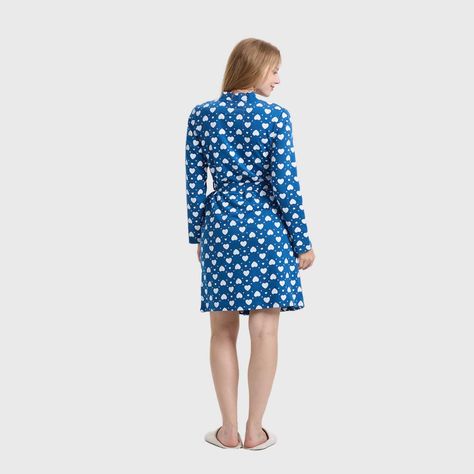 Bata Mujer Con Lazo Full Rapport Azul Fashion's Park-2