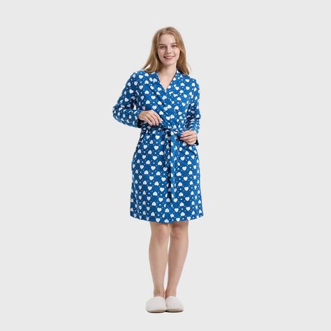 Bata Mujer Con Lazo Full Rapport Azul Fashion's Park-3