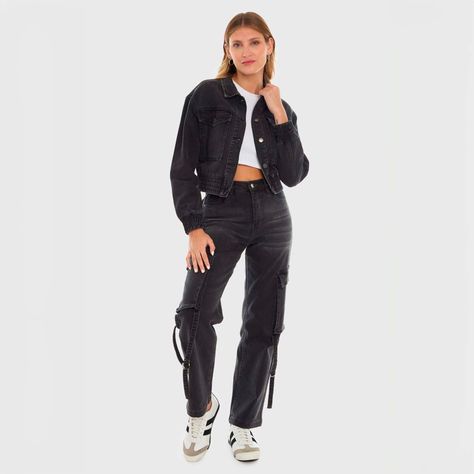 Chaqueta Mujer Cargo Negro Fashion's Park-3