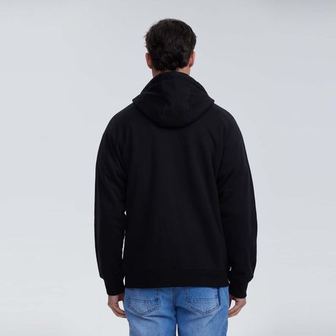 Polerón Hombre Full Zipper Corderito Negro Fashion´s Park-2