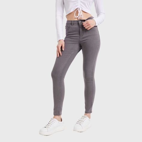 Jeans Mujer Super Skinny Emilia Gris Fashion´s Park-1
