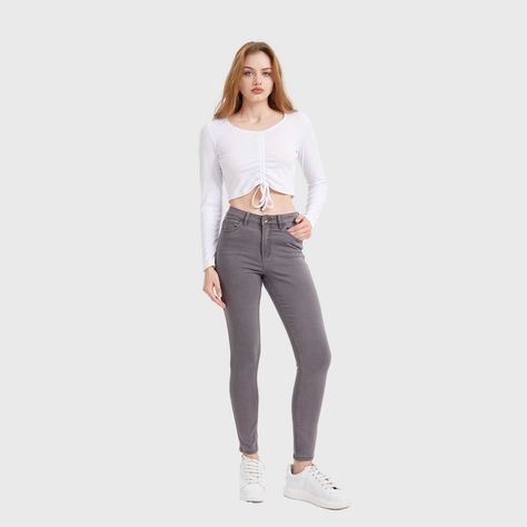 Jeans Mujer Super Skinny Emilia Gris Fashion´s Park-3