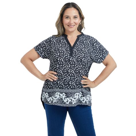 Polera Print Delantero Negro Mujer-0