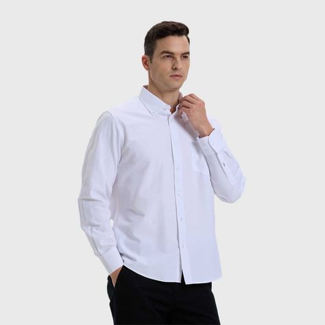 Camisa Hombre Oxford Blanco-1