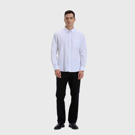 Camisa Hombre Oxford Blanco-3